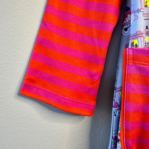 PICCOLINA Trains Tunic Dress Girls 10 NWT Camilla Locomotive Print Pockets NEW - Picture 5 of 10